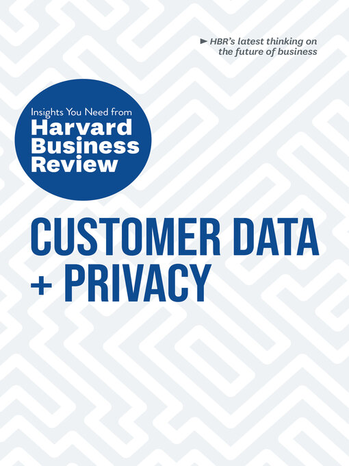 Cover image for Customer Data and Privacy